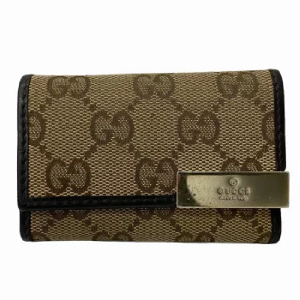 Gucci GG Canvas Key Case Wallet Plate
